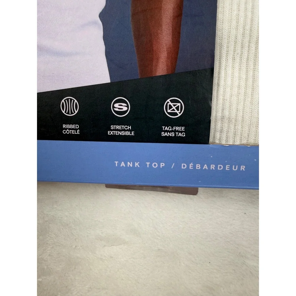 Perry Ellis Portfolio Mens 3 Pack Ribbed Tank Tops White Cotton Blend Large New